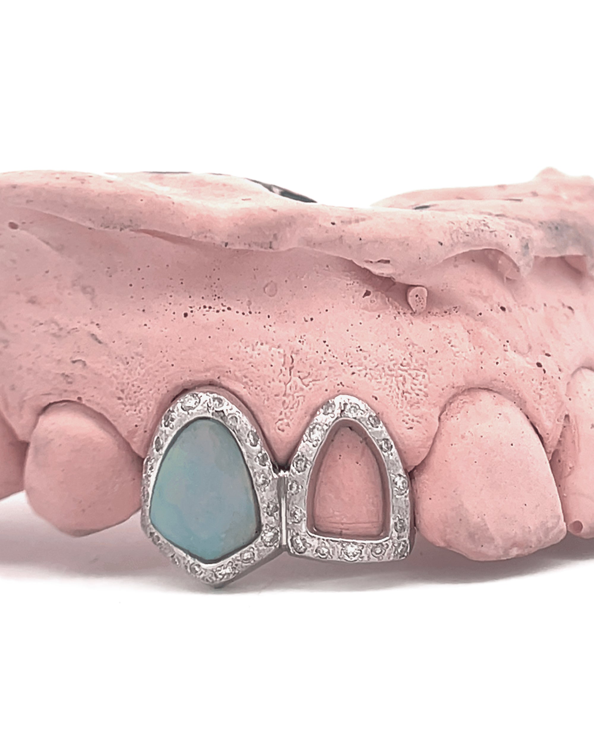 Baby Blue Opal Inlay With Sprinkled Diamonds
